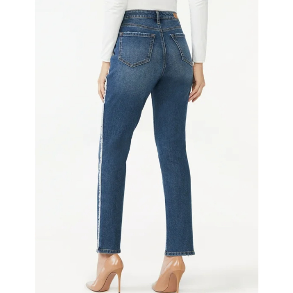 Sofia Jeans Adora Curvy Girlfriend Frayed Side Straight Jean Size 14 S NWOT 3514 - Picture 4 of 9
